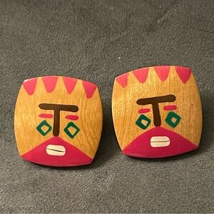 Fun painted wood earrings